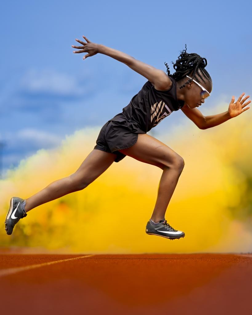 Virginia Pride athlete competing at a track meet