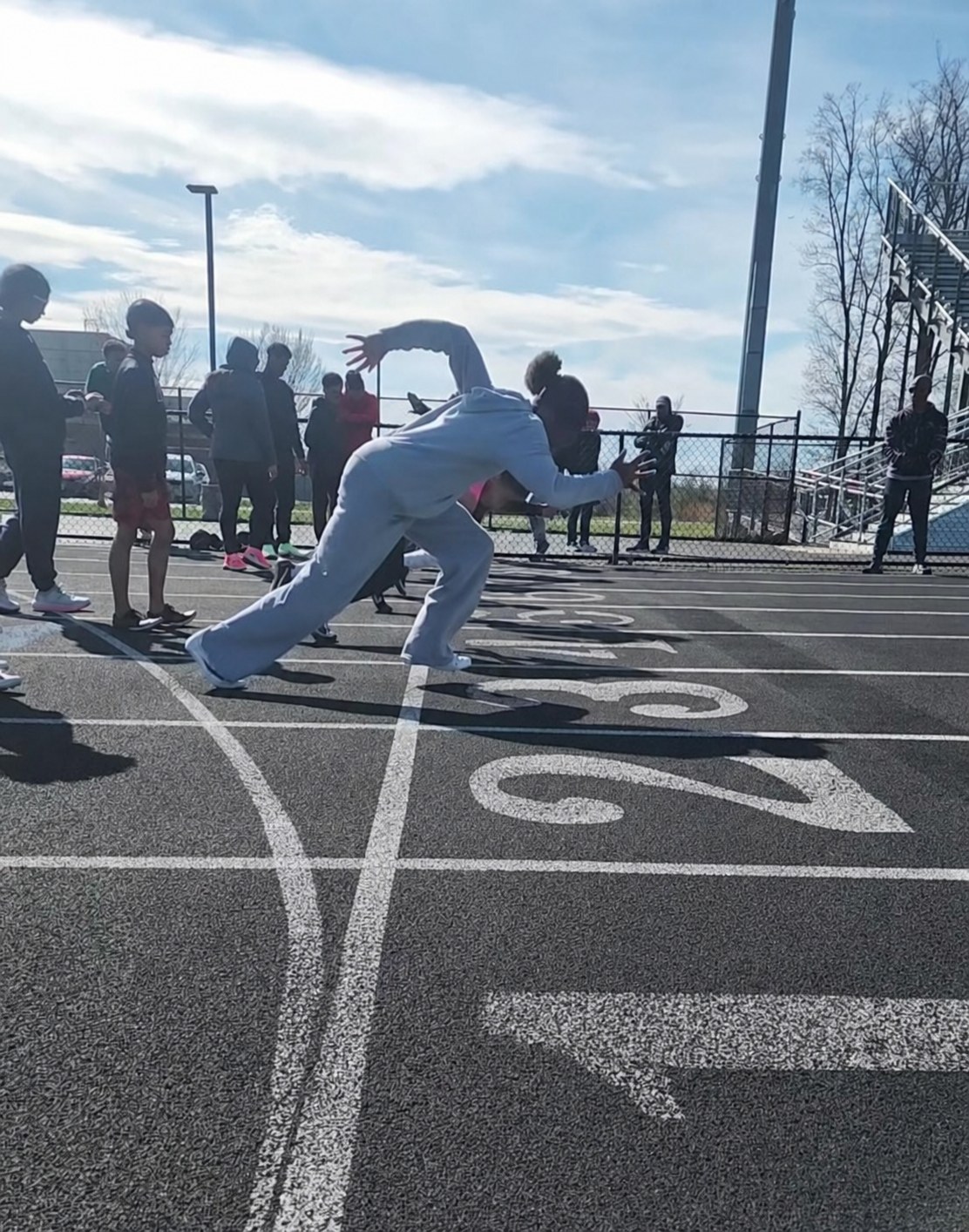 Virginia Pride athlete practicing a powerful running start