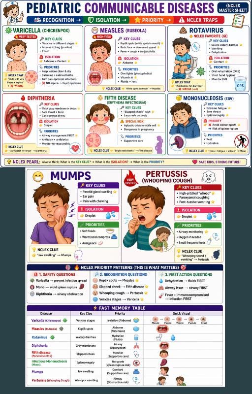 Communicable Diseases of Childhood Medical Reference Guide Educational Poster Chart, guide preview 2