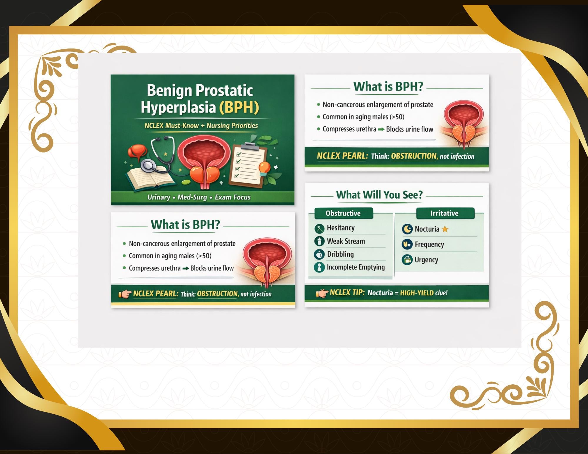 NCLEX GU System Study Guide | Nursing Infographics Bundle Sheets for Genitourinary Exam Prep cover