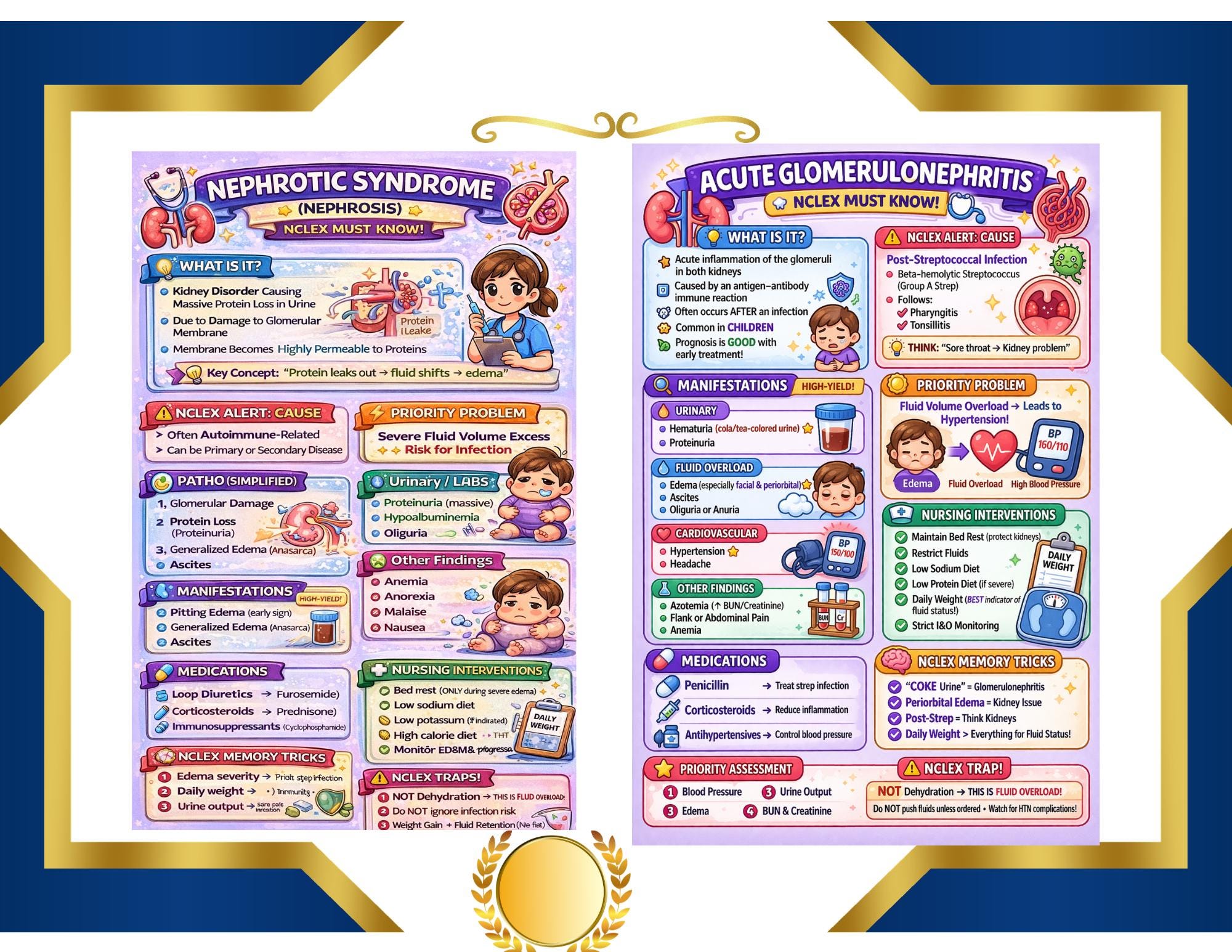 NCLEX GU System Study Guide | Nursing Infographics Bundle Sheets for Genitourinary Exam Prep, guide preview 3