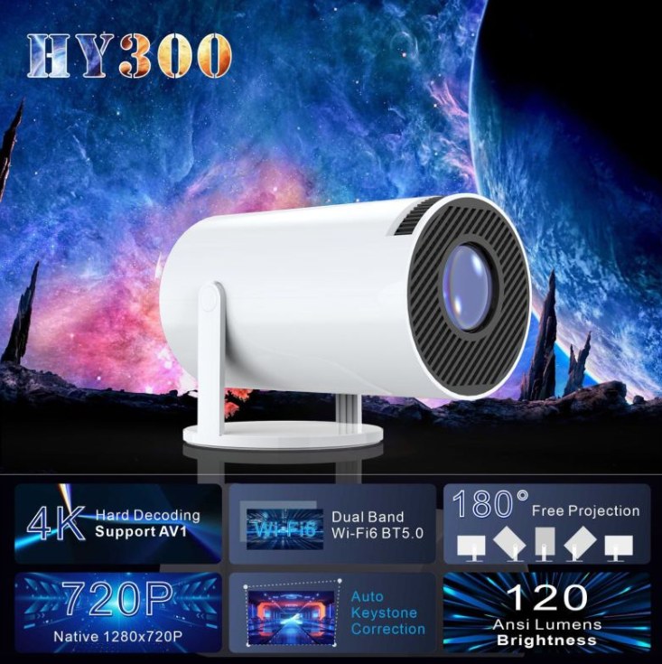 Compact portable projector for movies, gaming, and presentations
