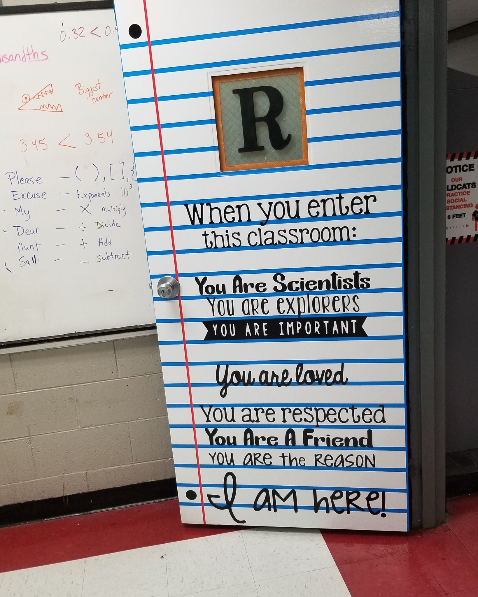 Printed classroom door graphic