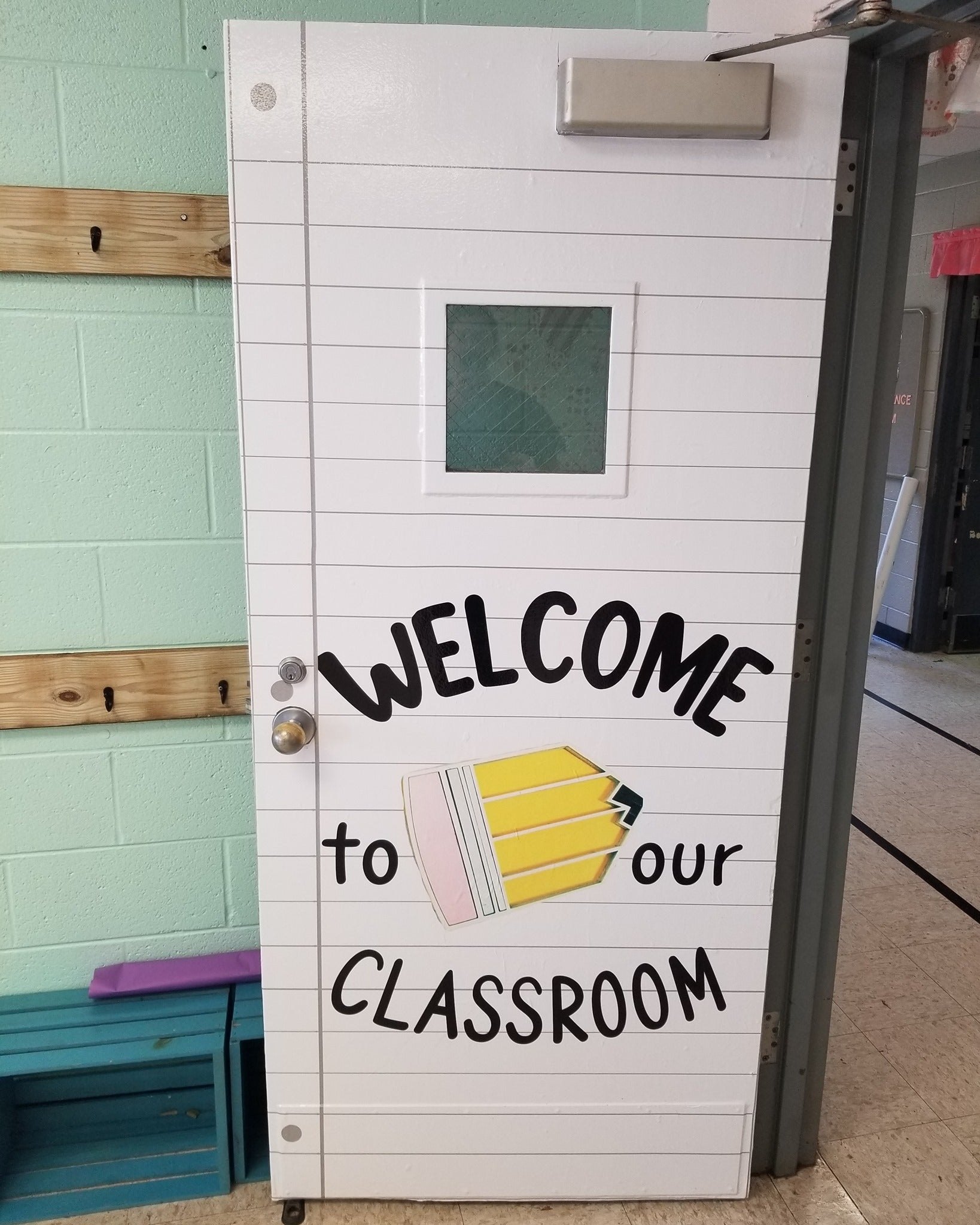 Colorful classroom door wrap