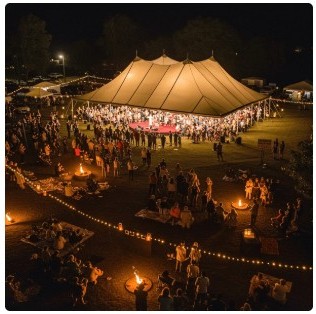 Tent prepared for the Phoenix tent revival