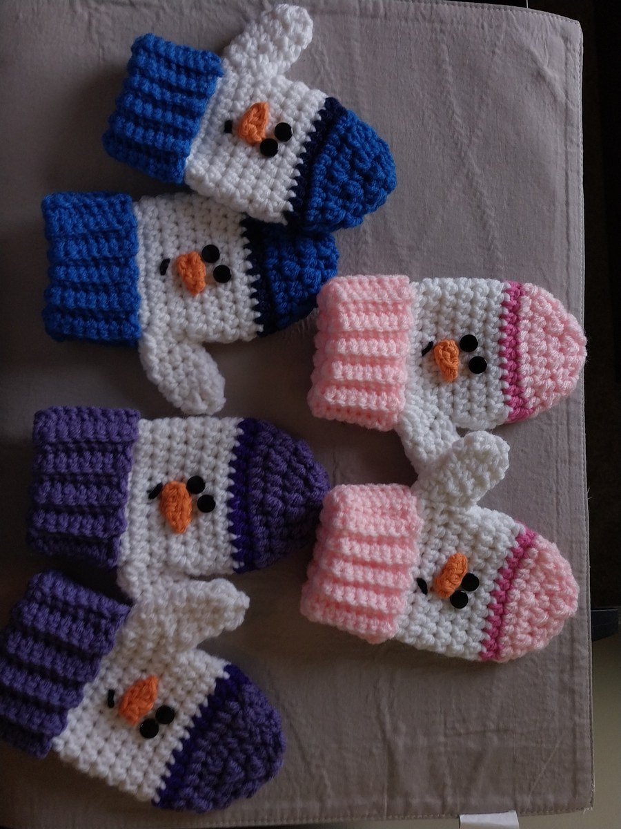 Snowman kid's mittens, view 4