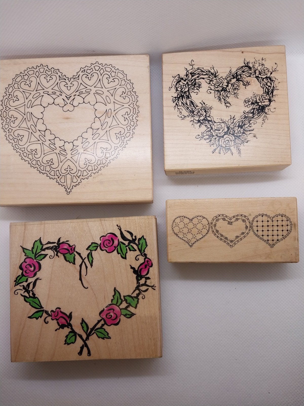Heart and flower rubber stamp blocks craft cards stamps for scrapbooking