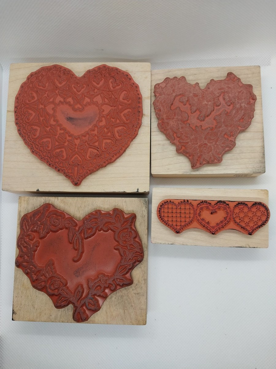 Heart and flower rubber stamp blocks craft cards stamps for scrapbooking, view 2