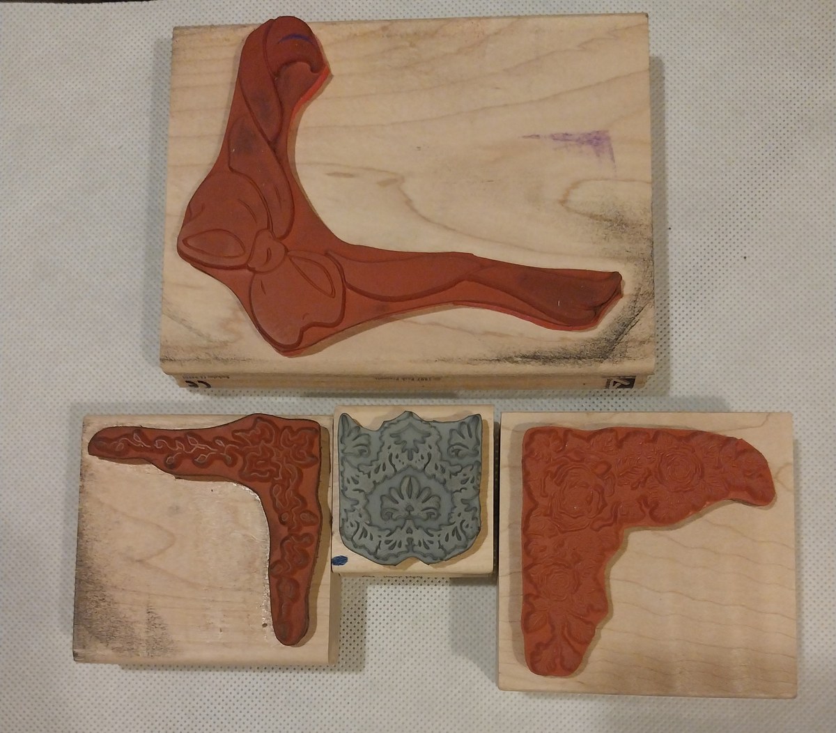 Border rubber wood block stamps, view 2