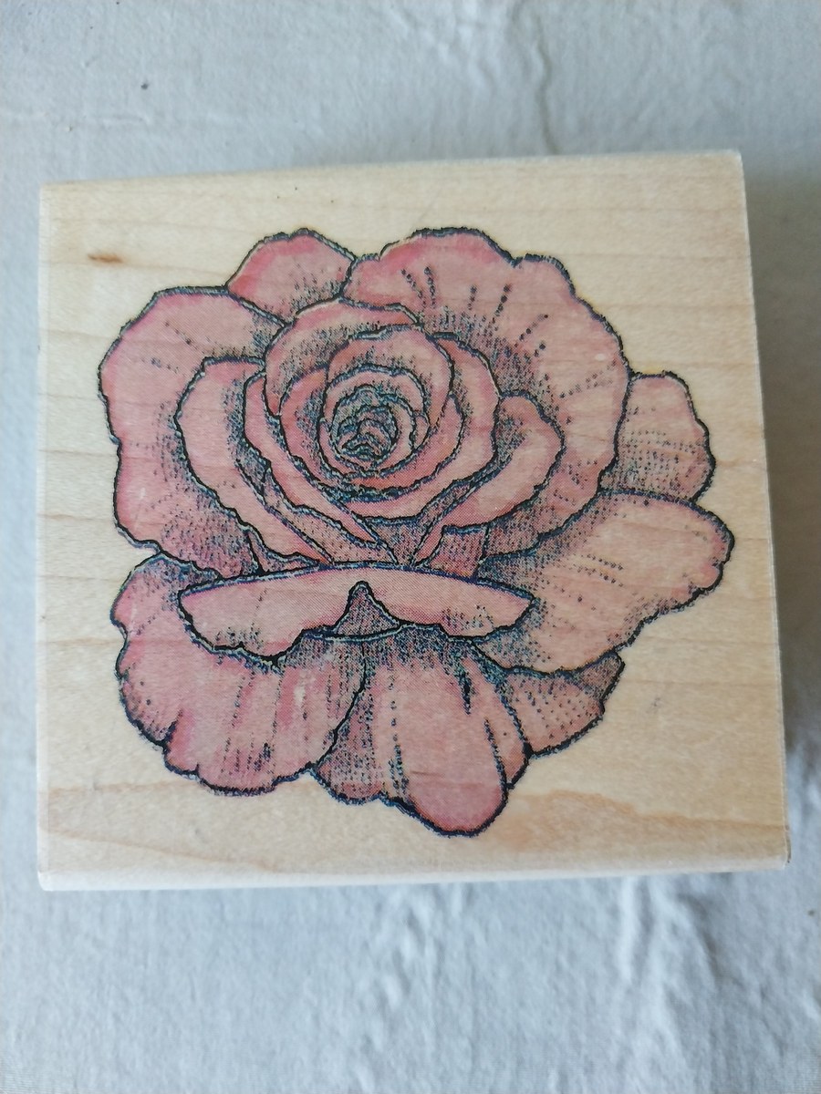 Rose themed Rubber stamp wood blocks, view 4