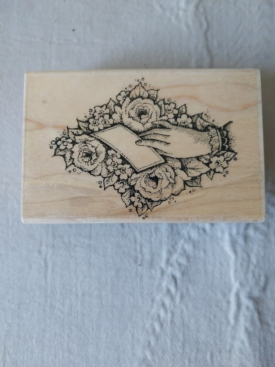 Rose themed Rubber stamp wood blocks, view 6