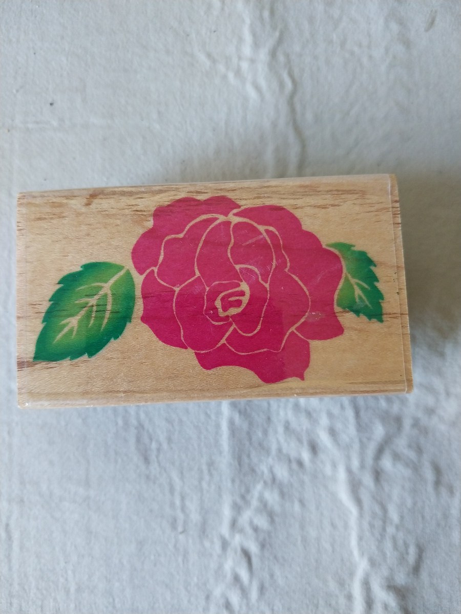 Rose themed Rubber stamp wood blocks, view 7