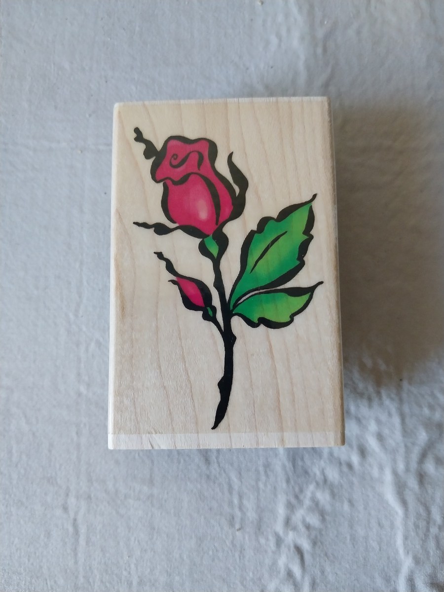 Rose themed Rubber stamp wood blocks, view 8