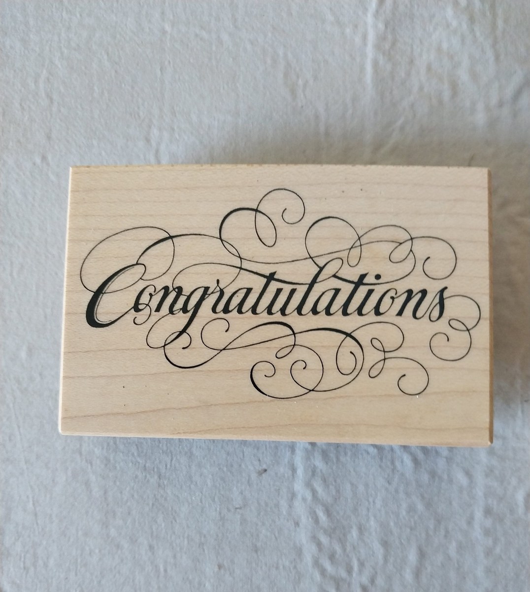 Vintage Wood Block Rubber Stamps – Thank You, Congratulations, Feliz Aniversario – Scrapbooking, Card Making, Crafts, view 6