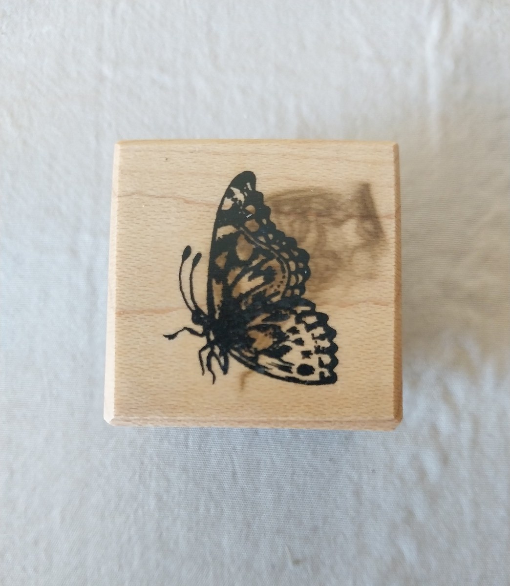 Vintage animal and butterfly rubber stamp wood blocks animals, view 10