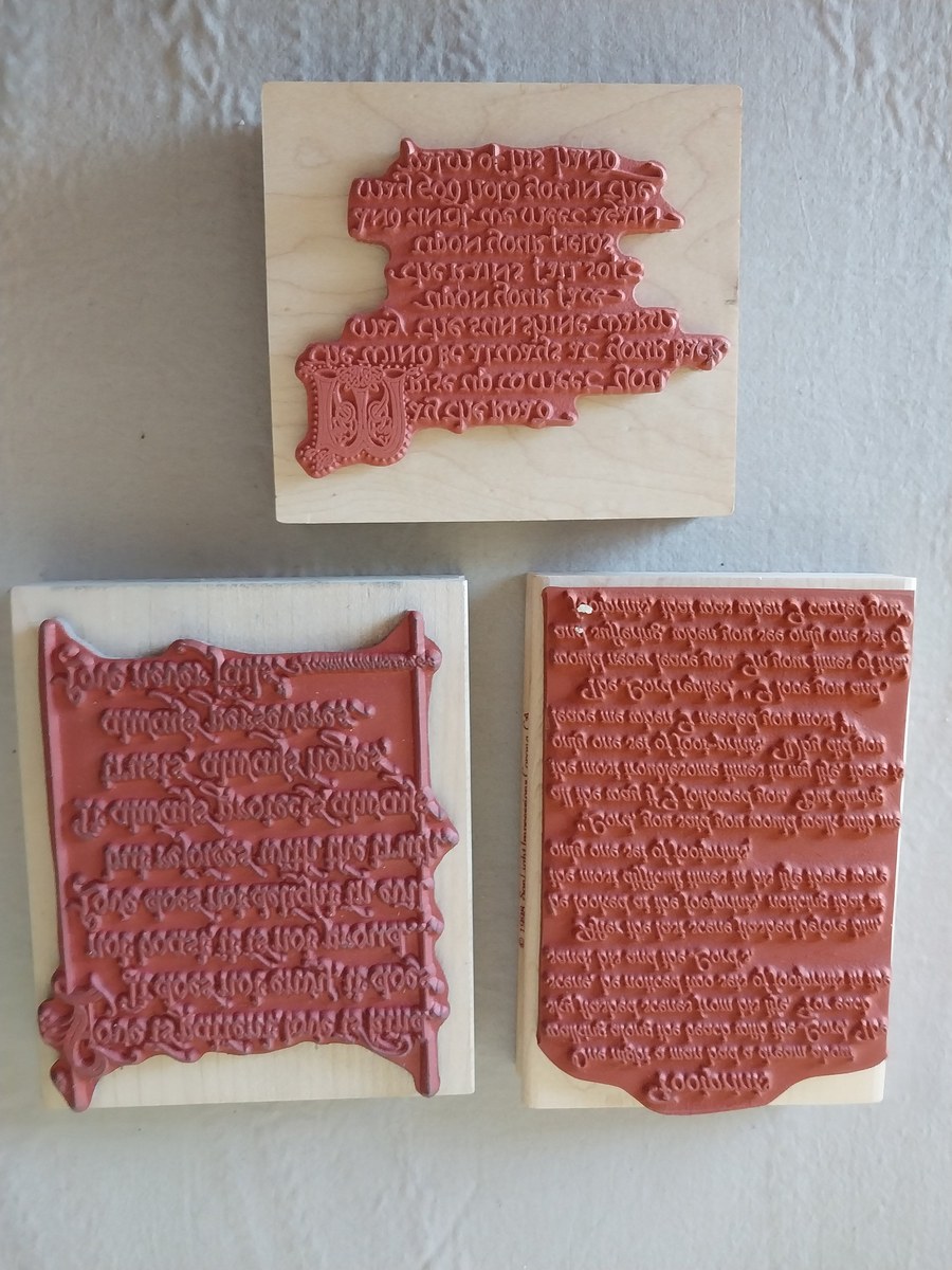 Encouraging messages, sayings, rubber stamps, wood blocks, view 3
