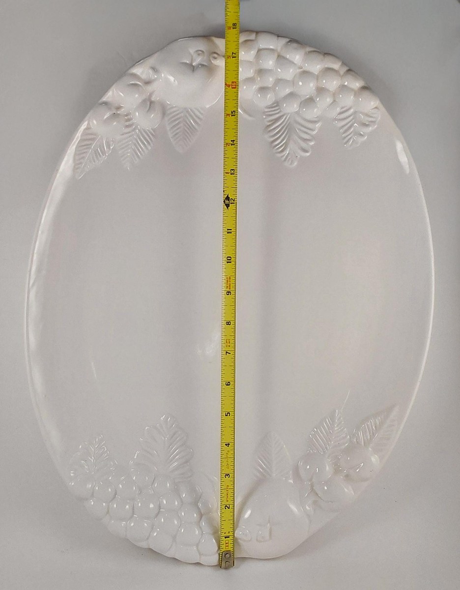 Vintage Signature China Platter: Sauvignon Raised Fruit Serving Tray, view 14
