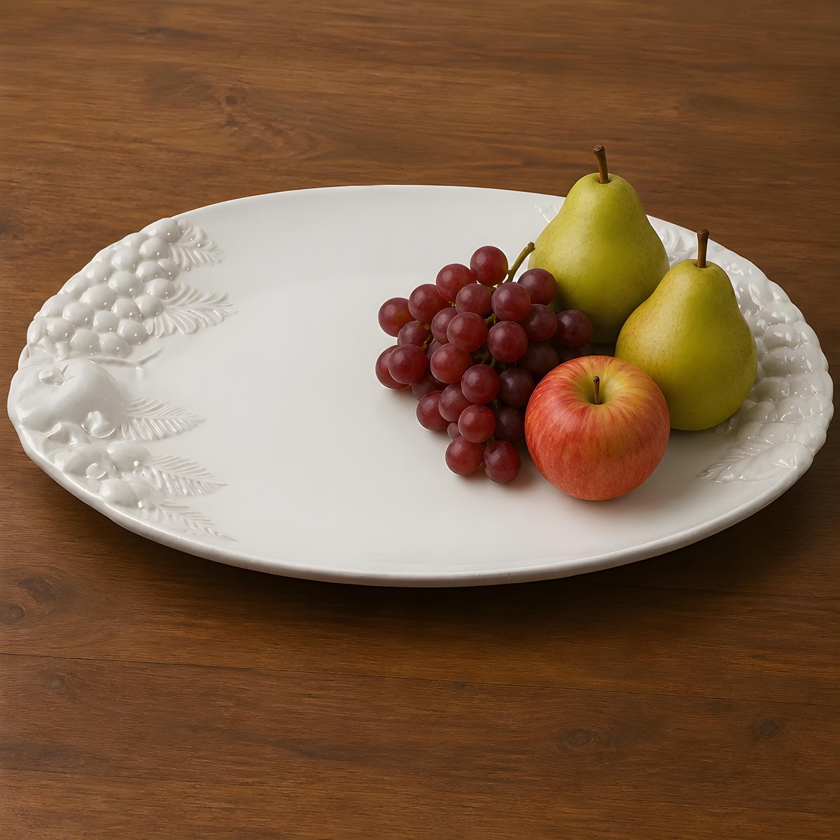 Vintage Signature China Platter: Sauvignon Raised Fruit Serving Tray, view 17