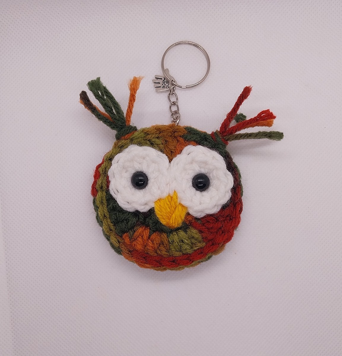 Whimsical Owl Charm: Handcrafted Crocheted Keychain", view 5
