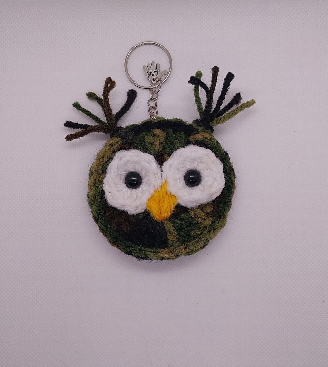Whimsical Owl Charm: Handcrafted Crocheted Keychain", view 7