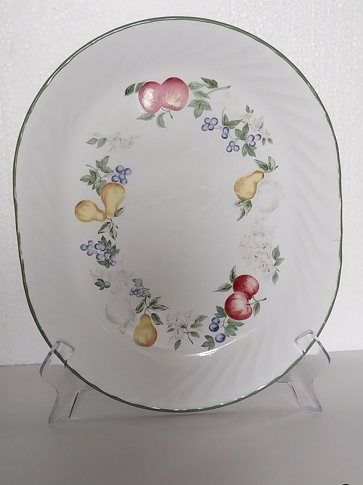 Vintage Corelle Chutney Platter: 2001 Fruit Floral Oval Serveware