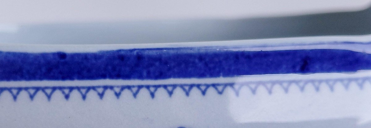 Vintage Spode Gloucester Blue Gravy Boat England Blue White Transferware Attached Underplate Chinoiserie Serving Piece, view 11