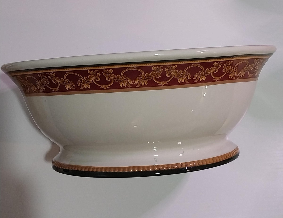 Raymond Waites Ancient Kingdom Serving Bowl: 1990s Ceramic Centerpiece, view 2