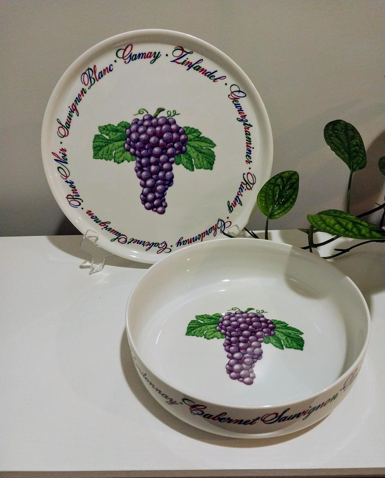 Vintage Dept 56 Wine & Cheese Tray with Fruit Bowl: Vineyard Decor