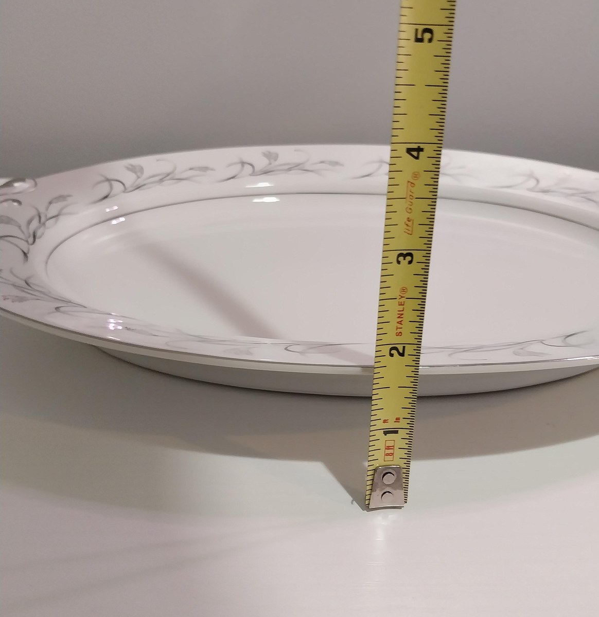Vintage Harmony House China Platter: Platinum Garland Floral Serving Plate, view 7