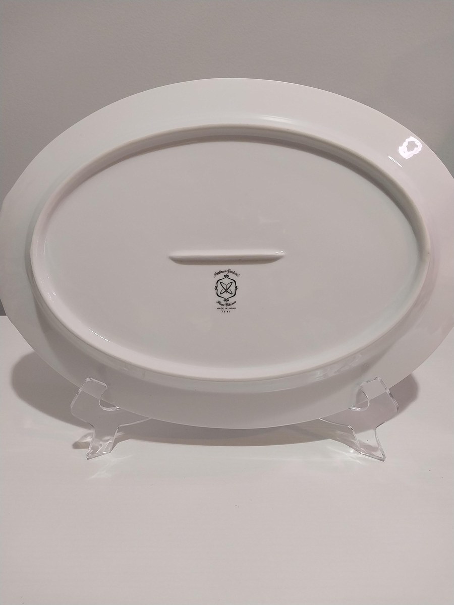 Vintage Harmony House China Platter: Platinum Garland Floral Serving Plate, view 8