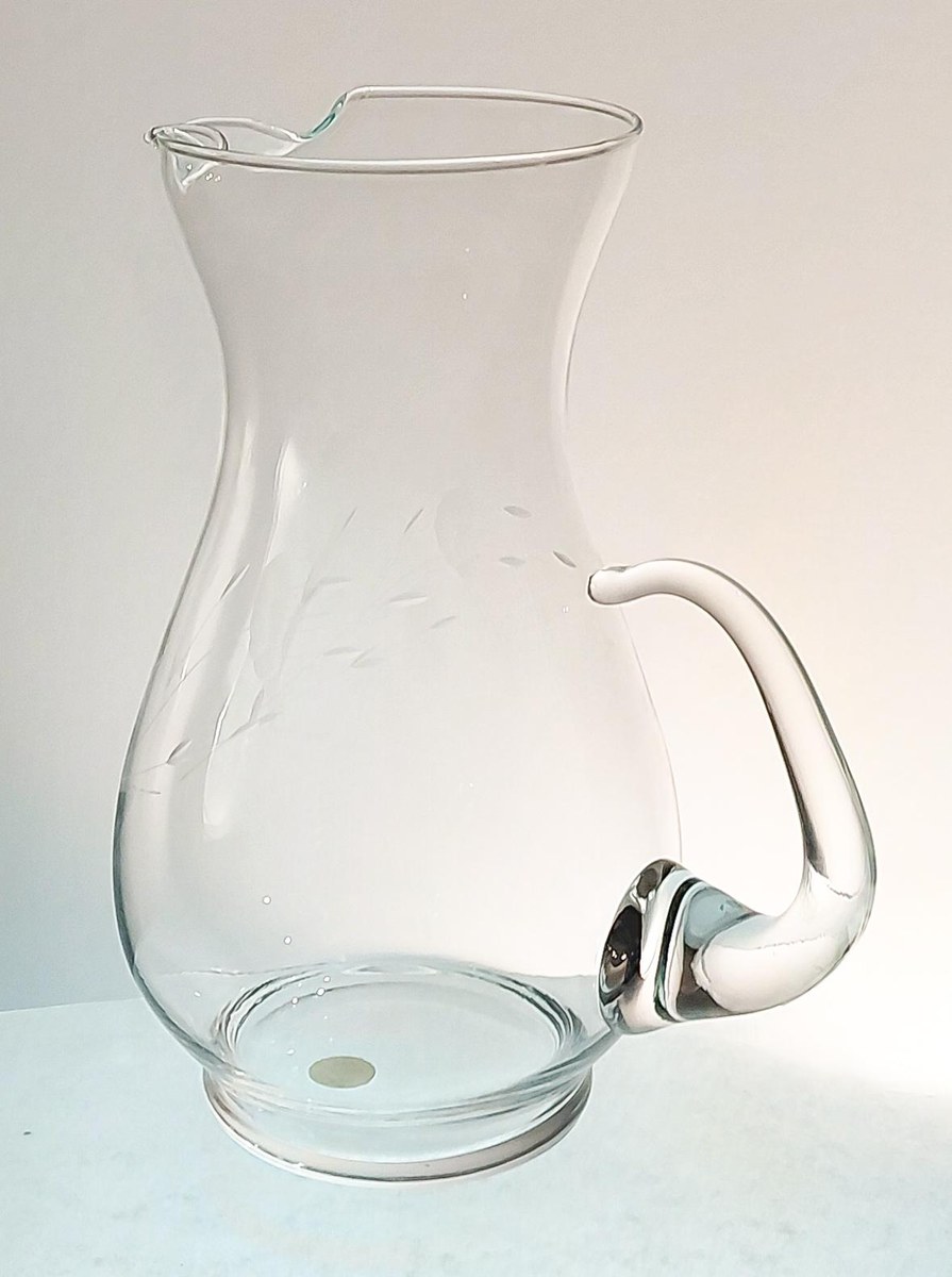 Vintage Princess House Heritage 64 Oz Ice Lip Pitcher w/ Original Box #459 Etched Crystal Iced Tea Water Pitcher 1970s, view 3