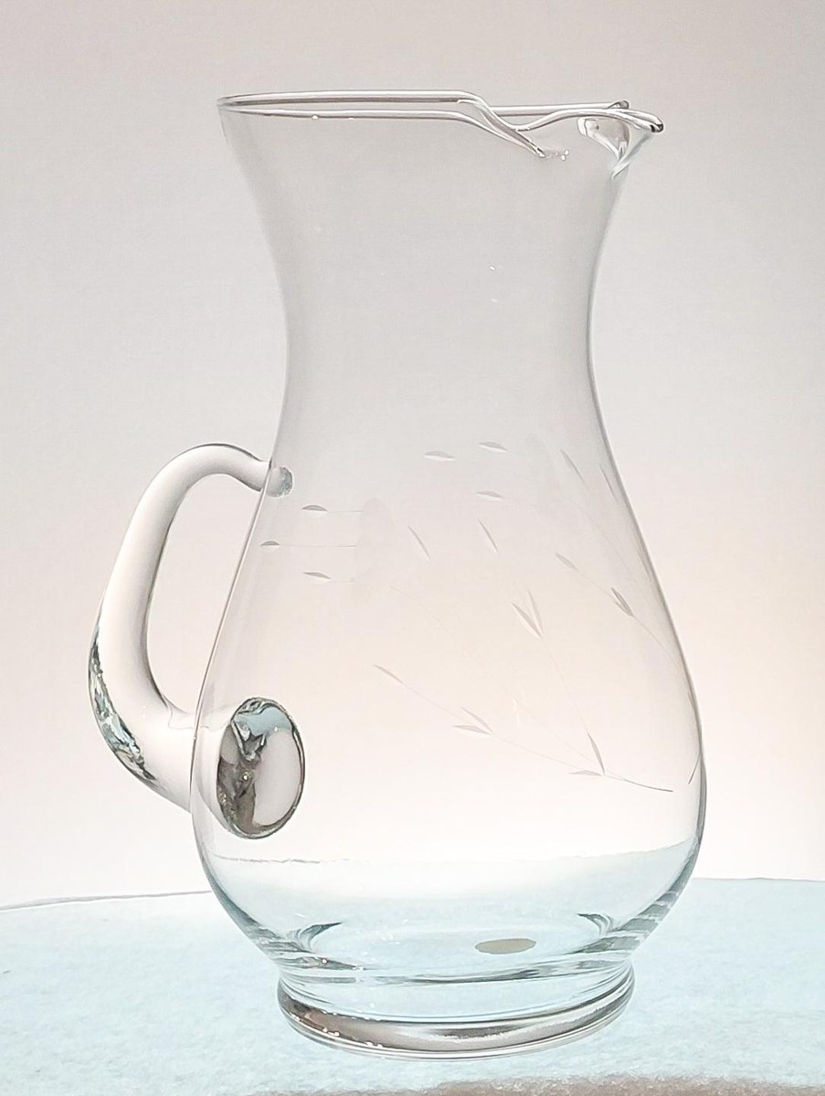 Vintage Princess House Heritage 64 Oz Ice Lip Pitcher w/ Original Box #459 Etched Crystal Iced Tea Water Pitcher 1970s, view 5