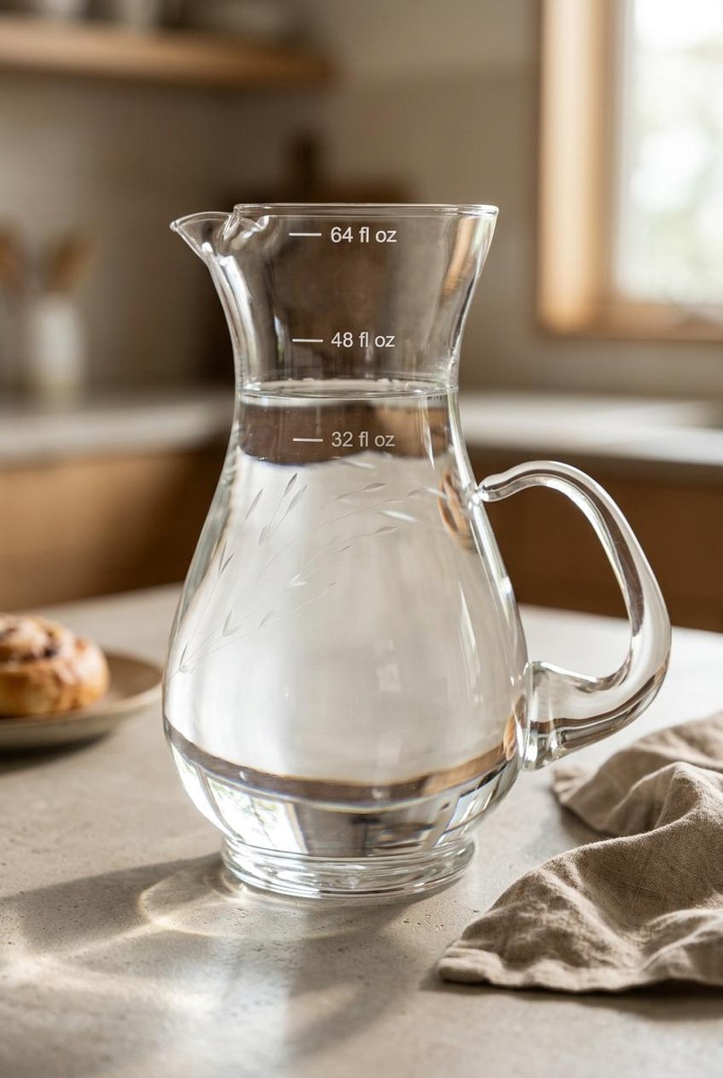 Vintage Princess House Heritage 64 Oz Ice Lip Pitcher w/ Original Box #459 Etched Crystal Iced Tea Water Pitcher 1970s, view 8