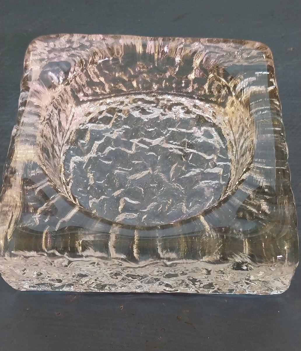 Vintage Orrefors Icecube Bowl: Mid-Century Modern Art Glass by John Selbing, view 3