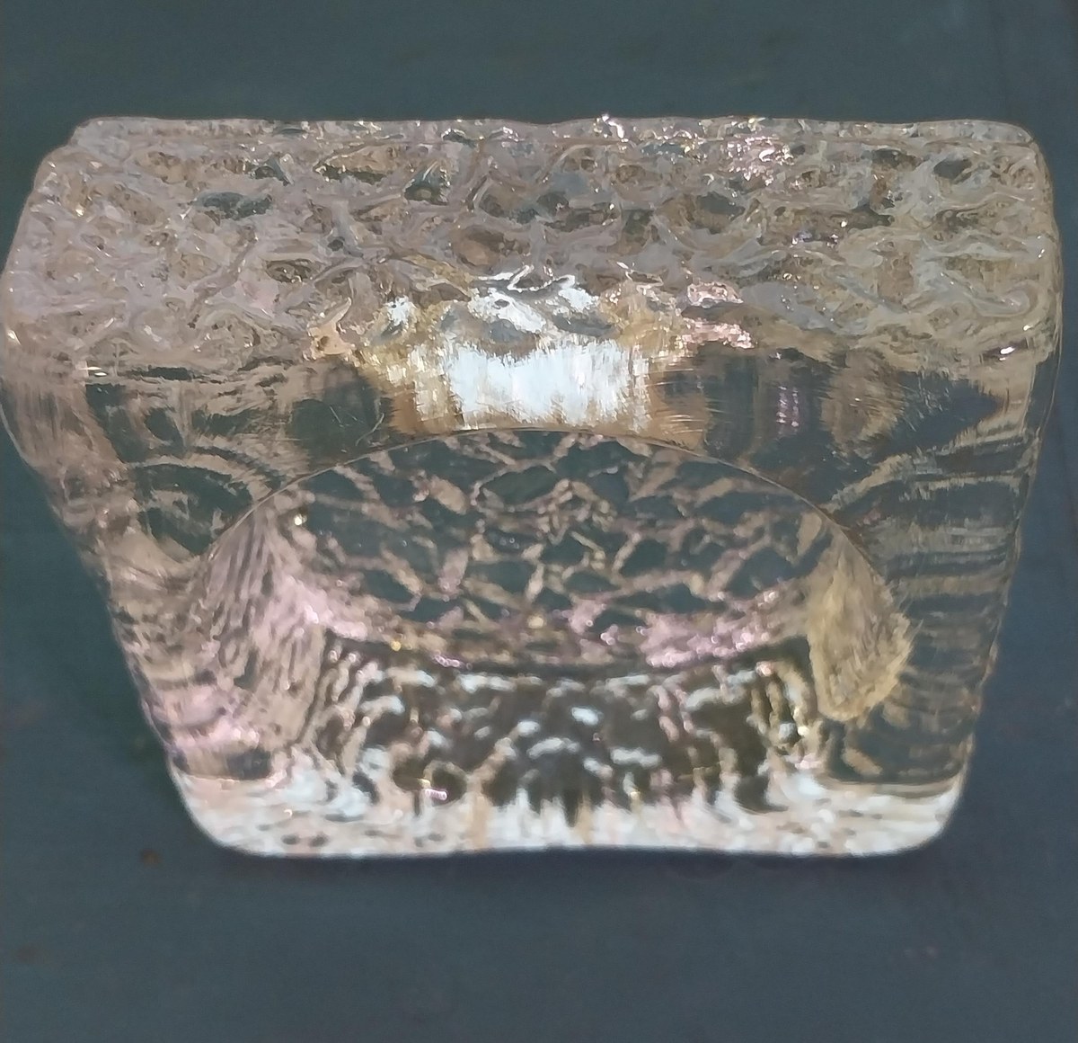 Vintage Orrefors Icecube Bowl: Mid-Century Modern Art Glass by John Selbing, view 8