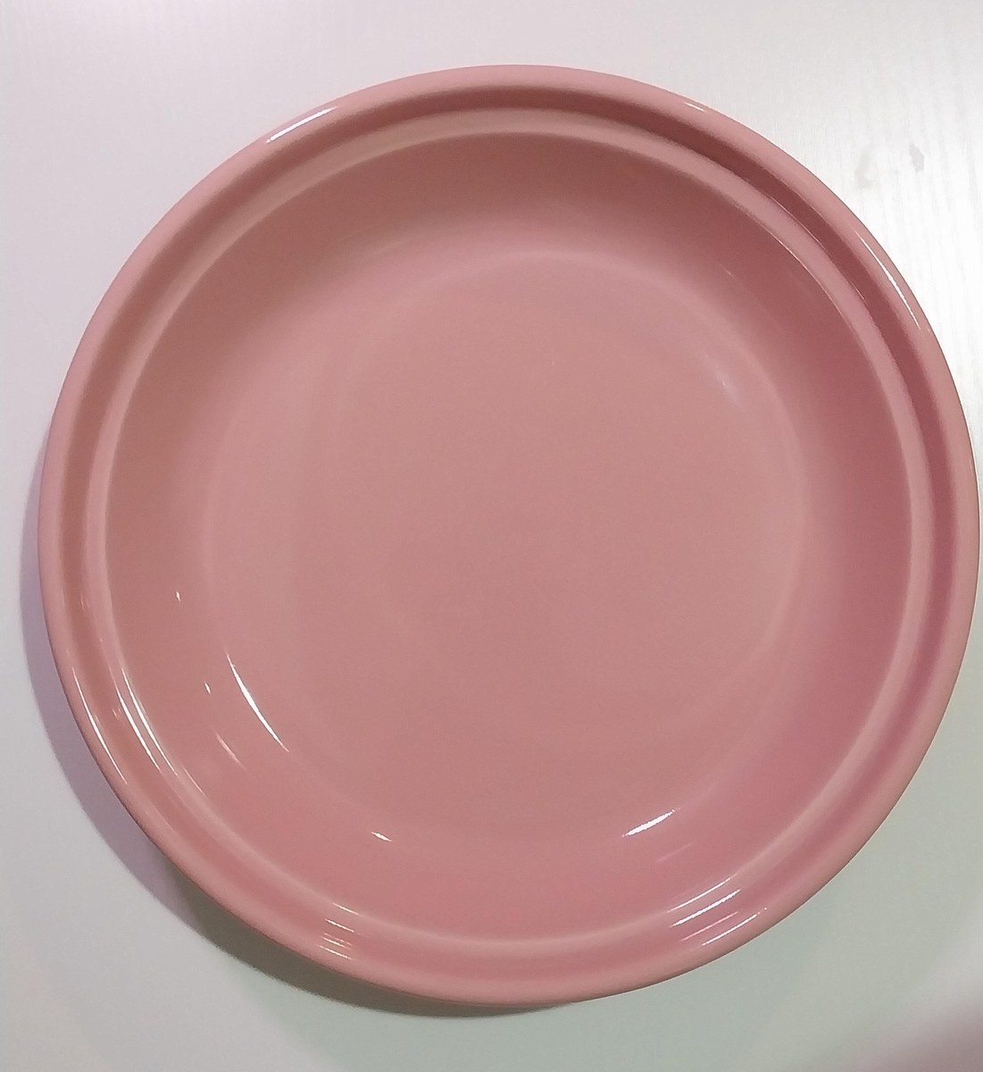 Longaberger Pink Pie Plate: 10" Woven Traditions Ceramic Bakeware Breast cancer awareness, view 2
