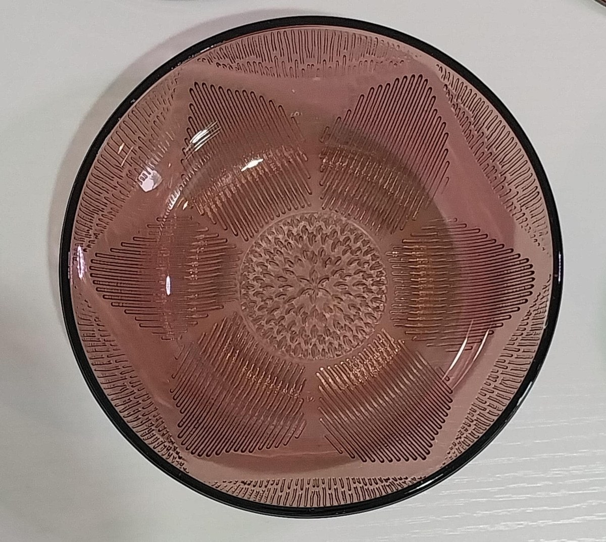 Vintage Cranberry Glass Bowls: Forte Crista FCG2 Textured Salad Bowls, Set of 4, view 3