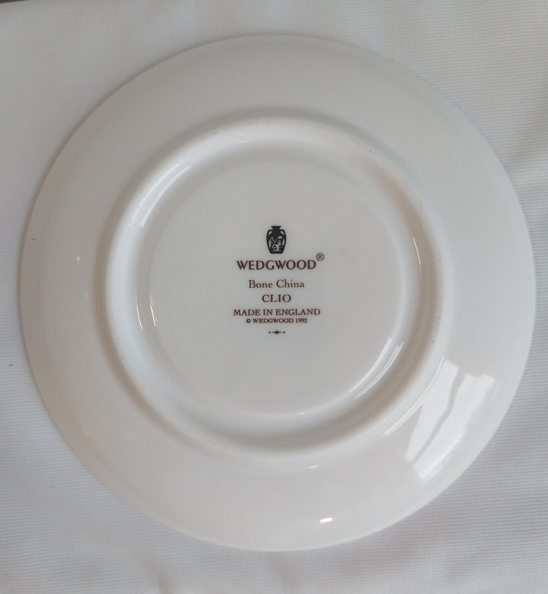 Vintage Wedgwood Clio Demitasse Cup & Saucer: Floral Porcelain, Gold Rim, view 9