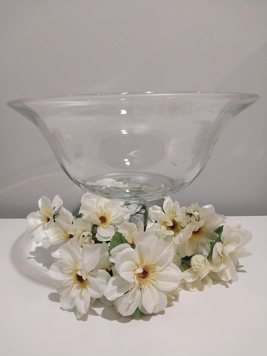Vintage Princess House Crystal Compote Bowl: XL Heritage Pedestal Centerpiece, view 2