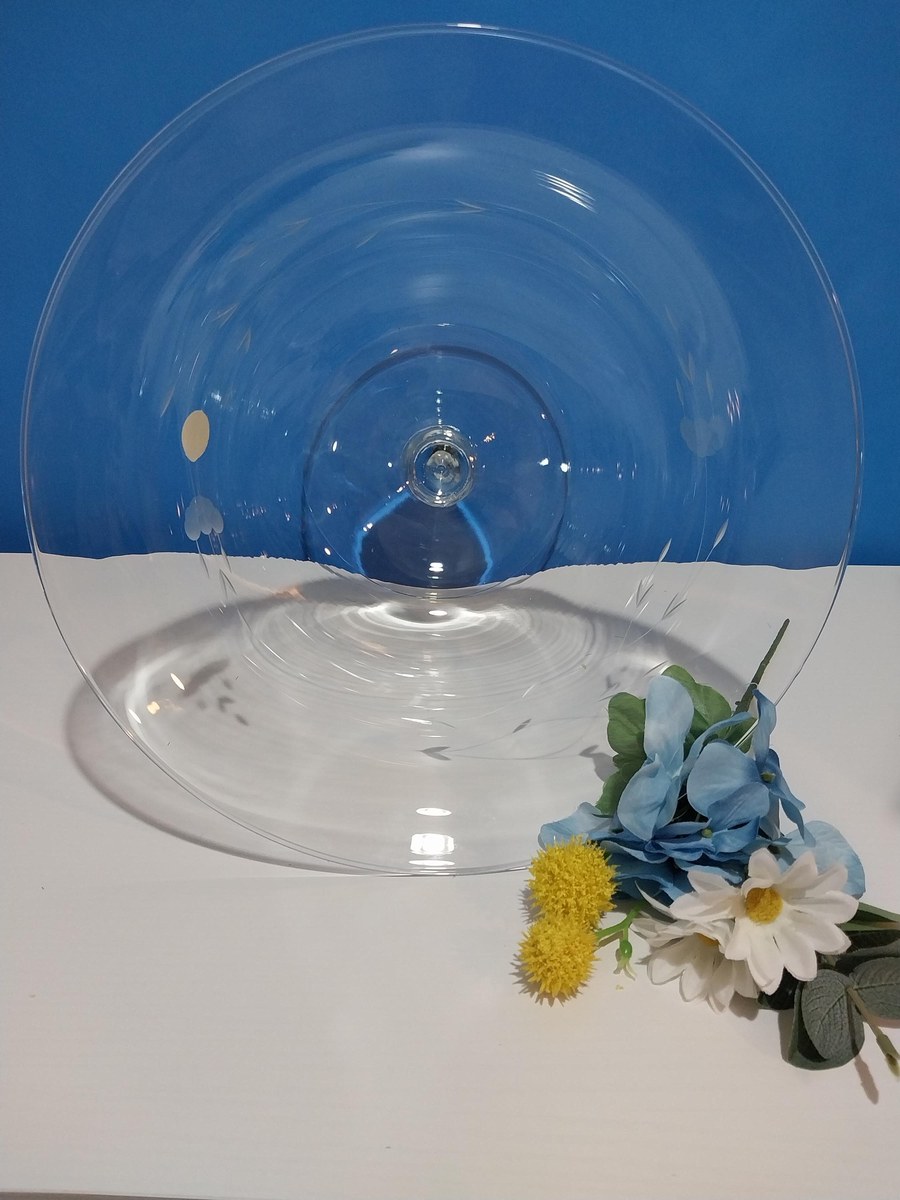 Vintage Princess House Crystal Compote Bowl: XL Heritage Pedestal Centerpiece, view 3