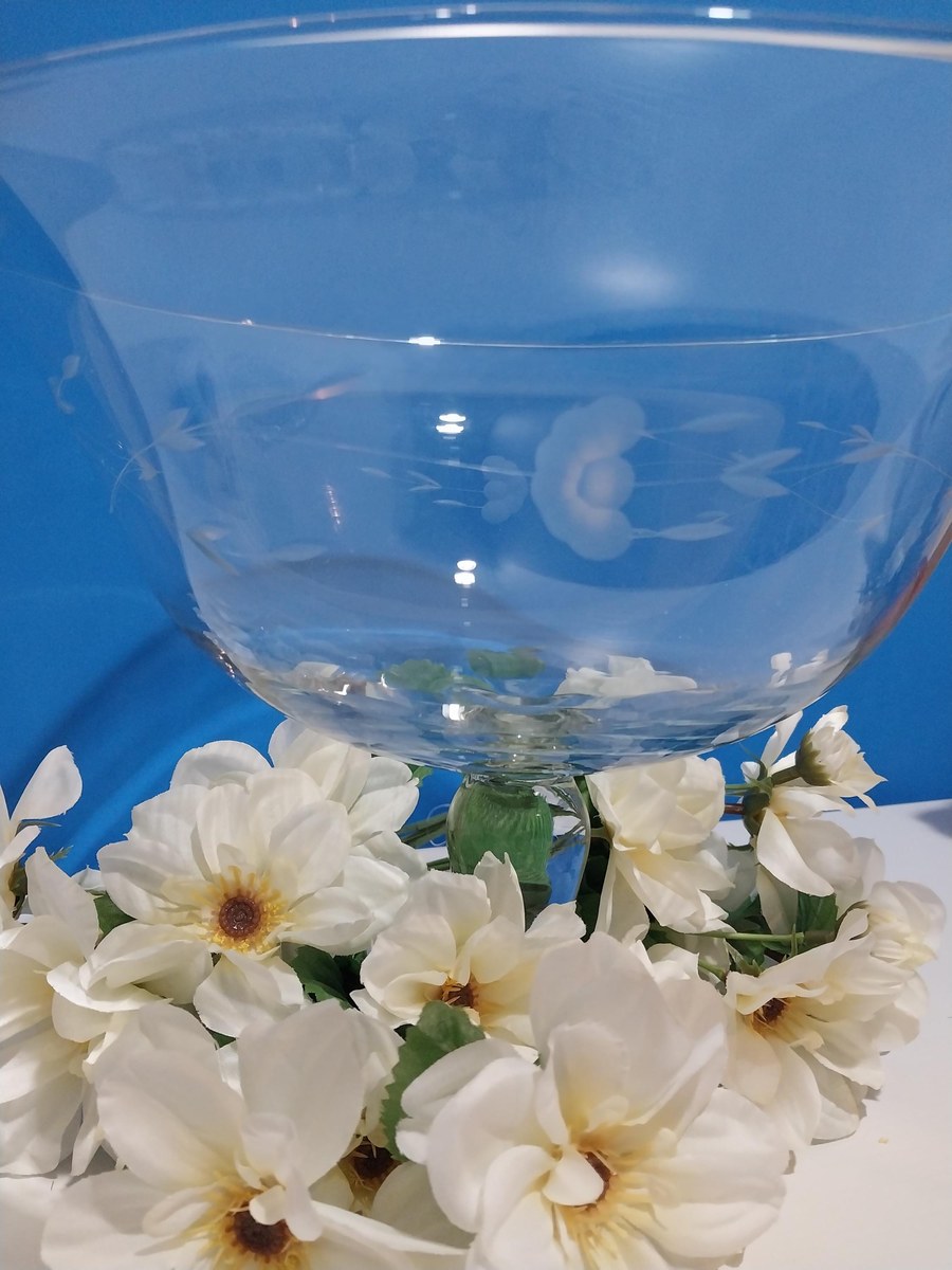 Vintage Princess House Crystal Compote Bowl: XL Heritage Pedestal Centerpiece, view 4