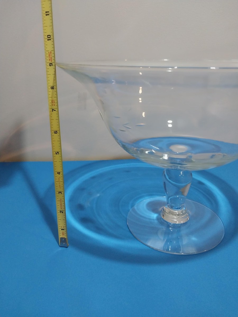 Vintage Princess House Crystal Compote Bowl: XL Heritage Pedestal Centerpiece, view 7