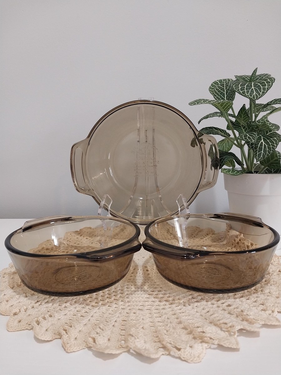 Vintage L'Ovenware Brown Glass Casserole Set: USA-Made Oven-to-Table Dishes, view 2