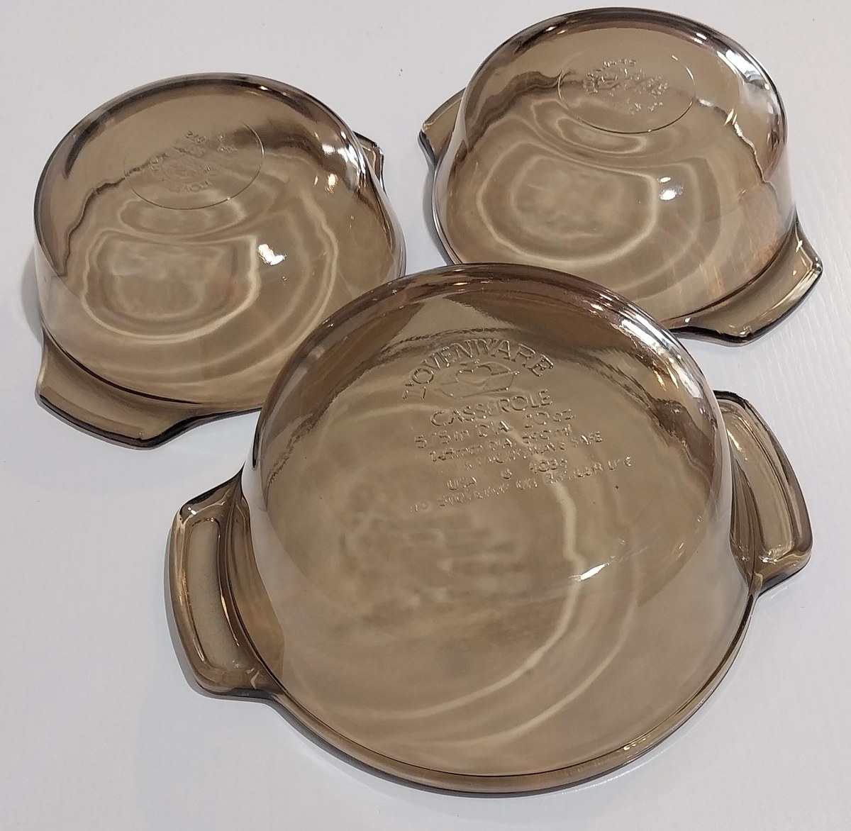 Vintage L'Ovenware Brown Glass Casserole Set: USA-Made Oven-to-Table Dishes, view 4