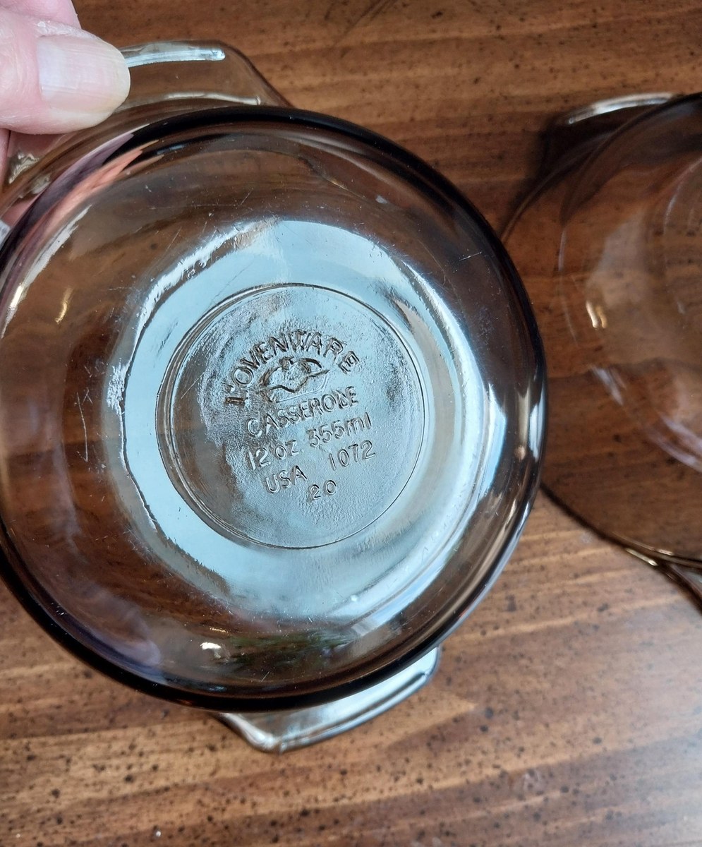 Vintage L'Ovenware Brown Glass Casserole Set: USA-Made Oven-to-Table Dishes, view 5