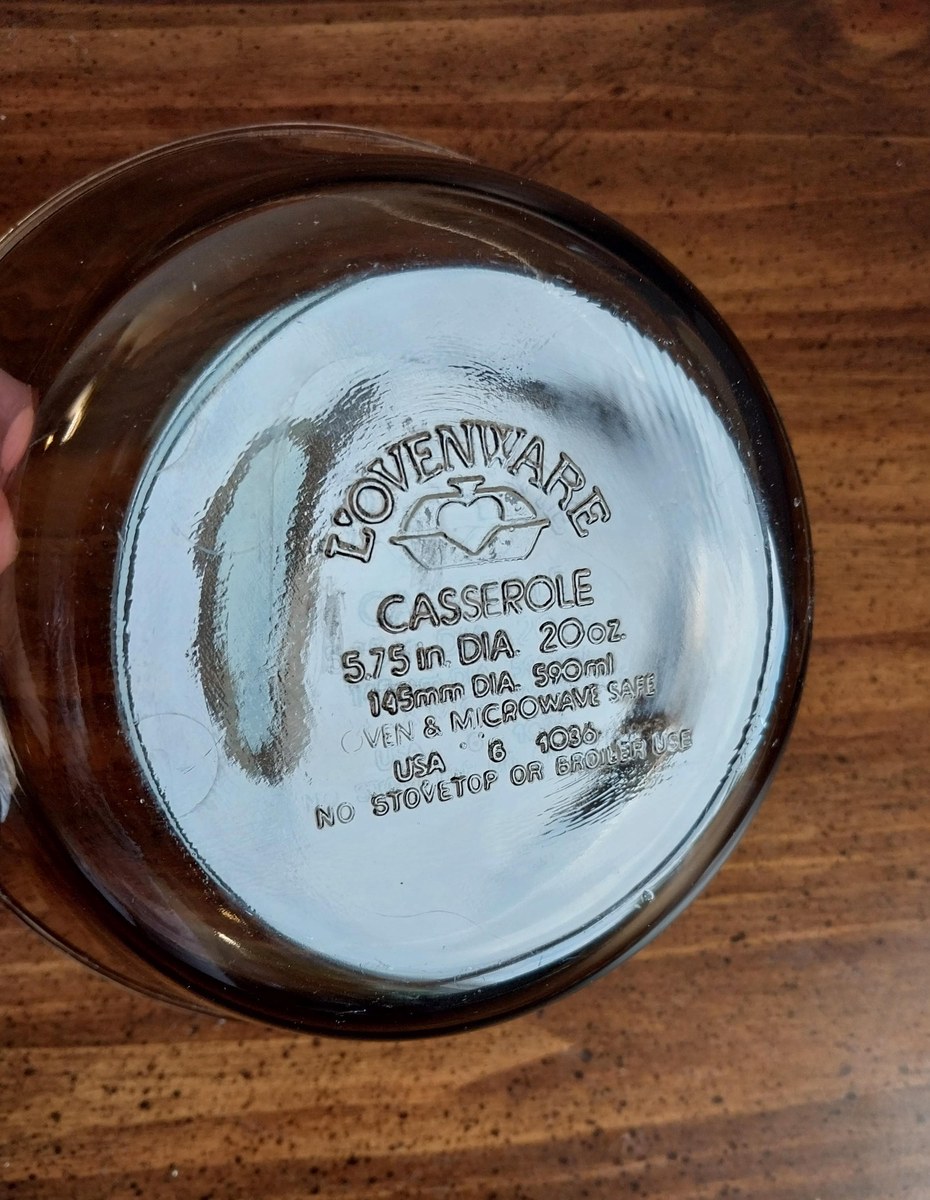 Vintage L'Ovenware Brown Glass Casserole Set: USA-Made Oven-to-Table Dishes, view 6