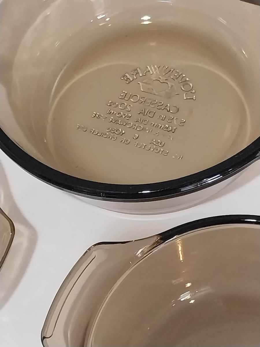 Vintage L'Ovenware Brown Glass Casserole Set: USA-Made Oven-to-Table Dishes, view 9