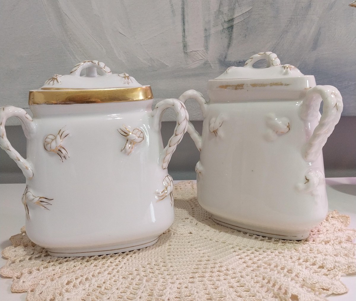 Antique Haviland Limoges Coffee Set: French Victorian Porcelain, Gold Rope Detail, view 10