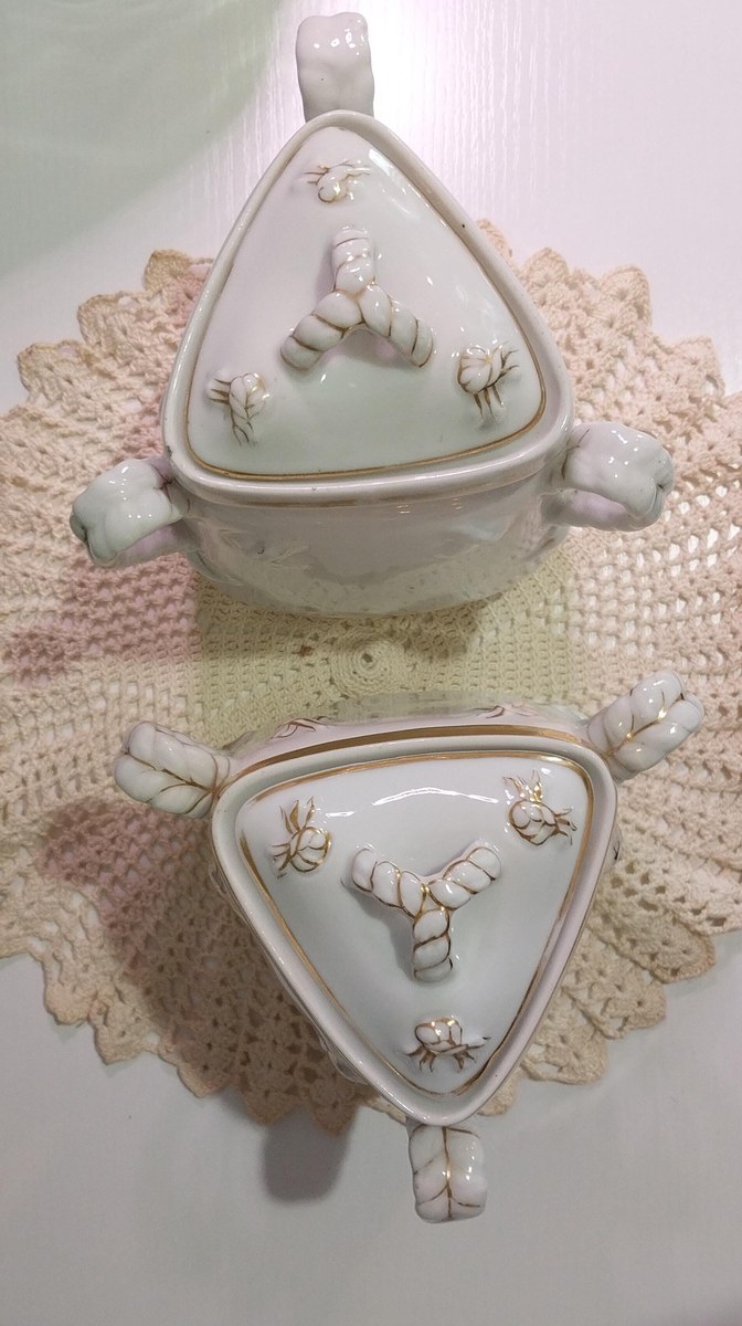 Antique Haviland Limoges Coffee Set: French Victorian Porcelain, Gold Rope Detail, view 8