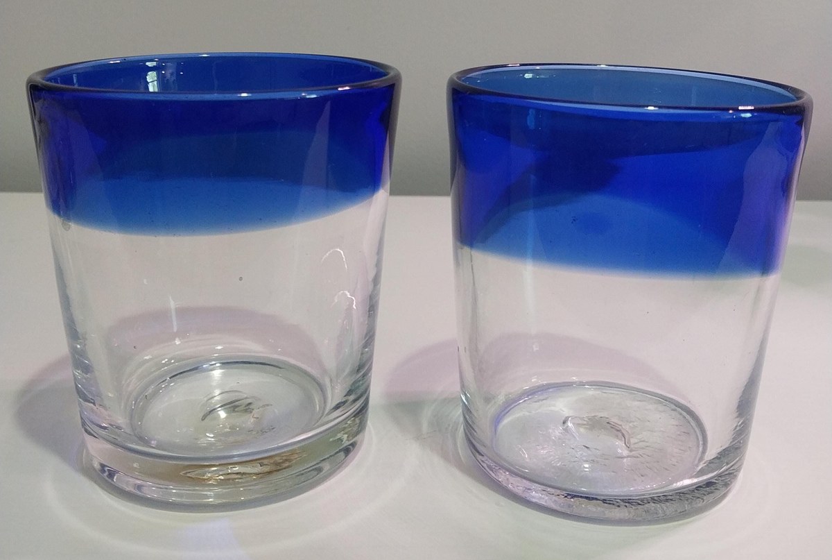 Vintage Cobalt Blue Rim Tumblers Set of 4, view 10